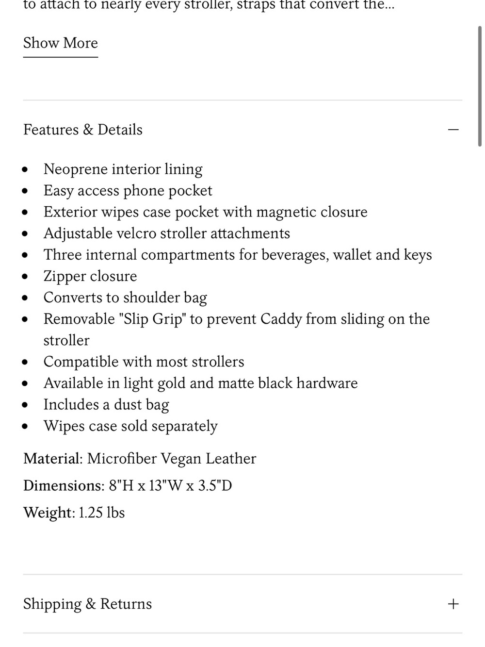 Mina Baie Stroller Caddy - Terra & Gold - Picture 7 of 7